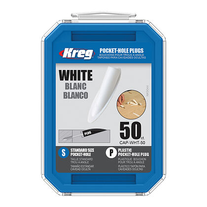 Kreg Standard Záslepky pro skryté spoje - plast, bílé, 50 ks