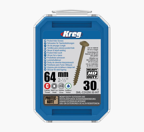 Kreg Protec-Kote Maxi-Loc HD Šrouby pro skryté spoje - 64 mm, hrubý závit, 30 ks
